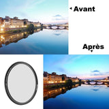 Filtre ultra fin ND2-400 pour Objectifs Canon Nikon du 49 au 82mm